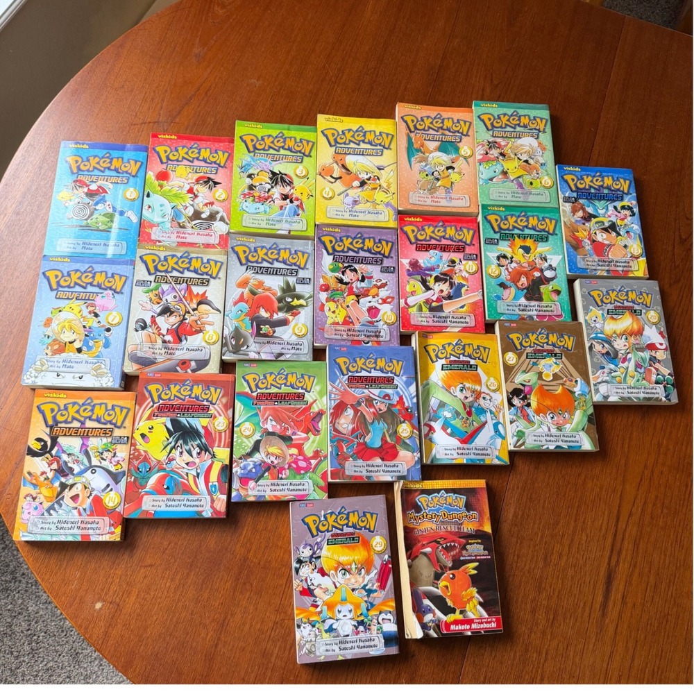Lot of 22 Pokeman Adventures Manga Vizkids 1-14 & 23-29 Mystery Dungeon Anime